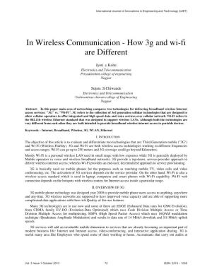 In Wireless Communication - How 3G and Wi-Fi Are Different