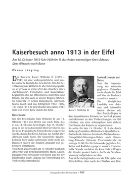 Kaiserbesuch Anno 1913 in Der Eifel Am 15