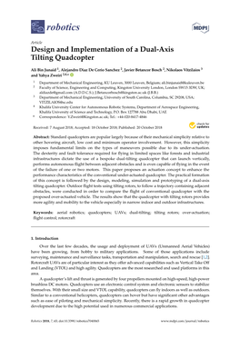 Design and Implementation of a Dual-Axis Tilting Quadcopter