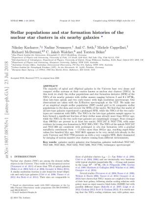 Stellar Populations and Star Formation Histories of the Nuclear Star Clusters in Six Nearby Galaxies ?
