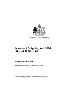 Merchant Shipping Act 1894 57 and 58 Vic C 60