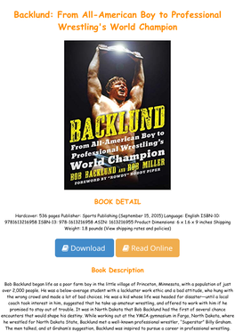 Backlund: from All-American Boy to Professional Wrestling's World Champion