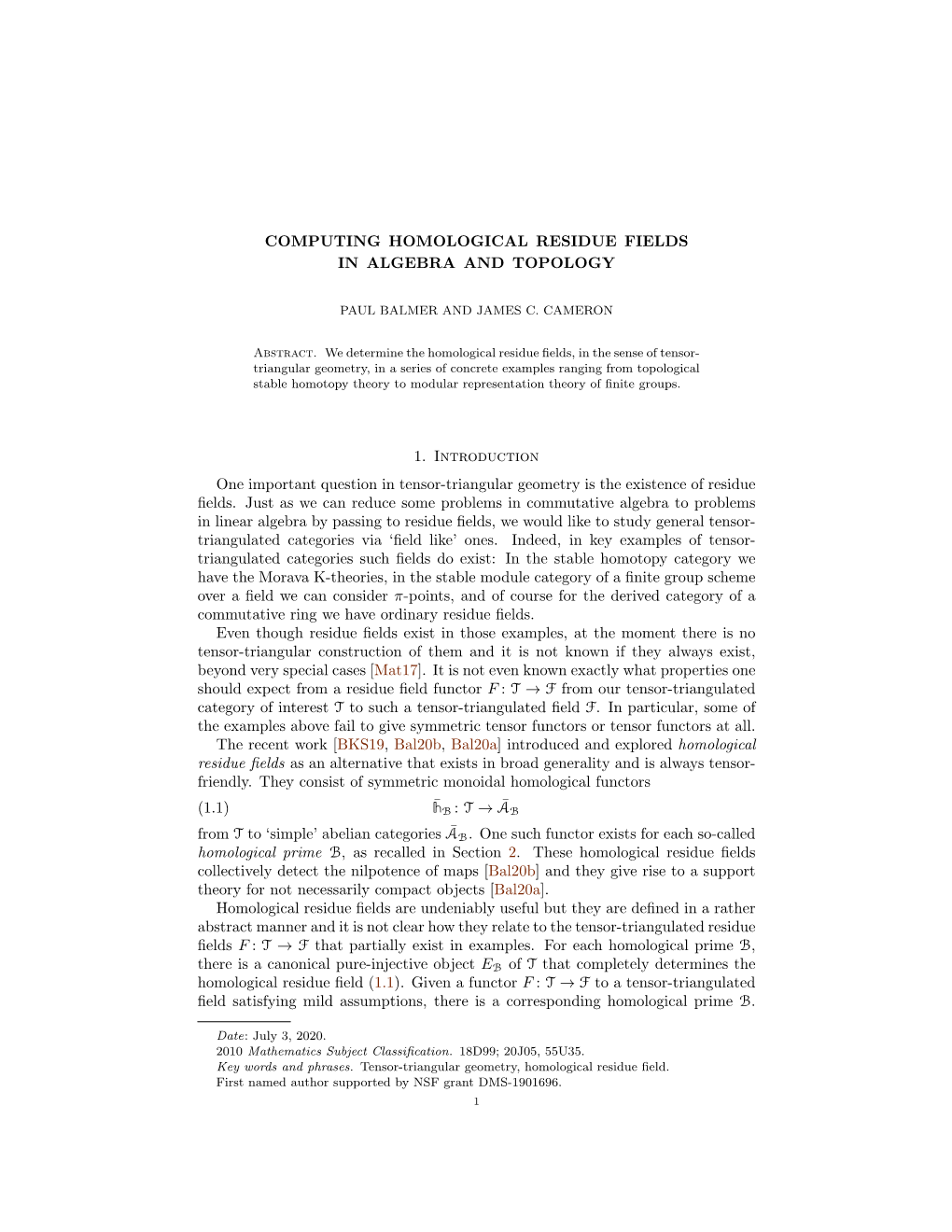 Computing Homological Residue Fields in Algebra and Topology