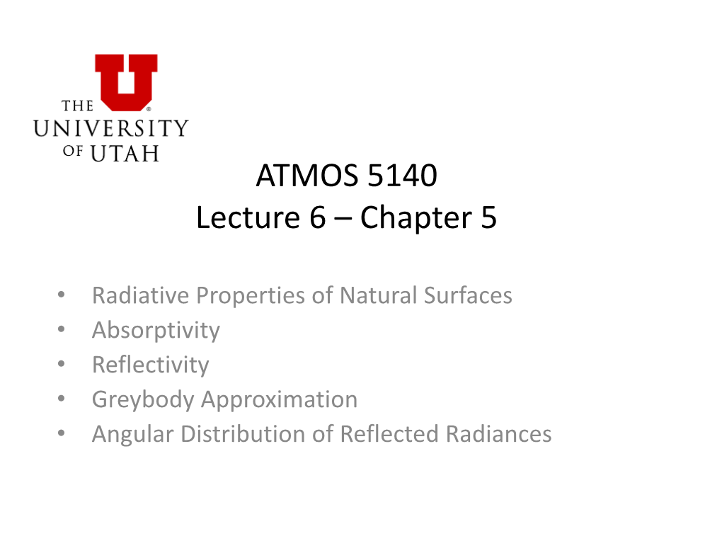 ATMOS 5140 Lecture 6 – Chapter 5