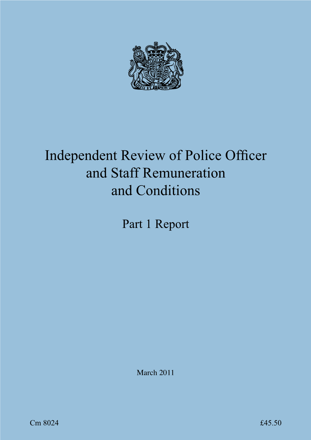 Independent Review of Police Officer and Staff Remuneration and Conditions