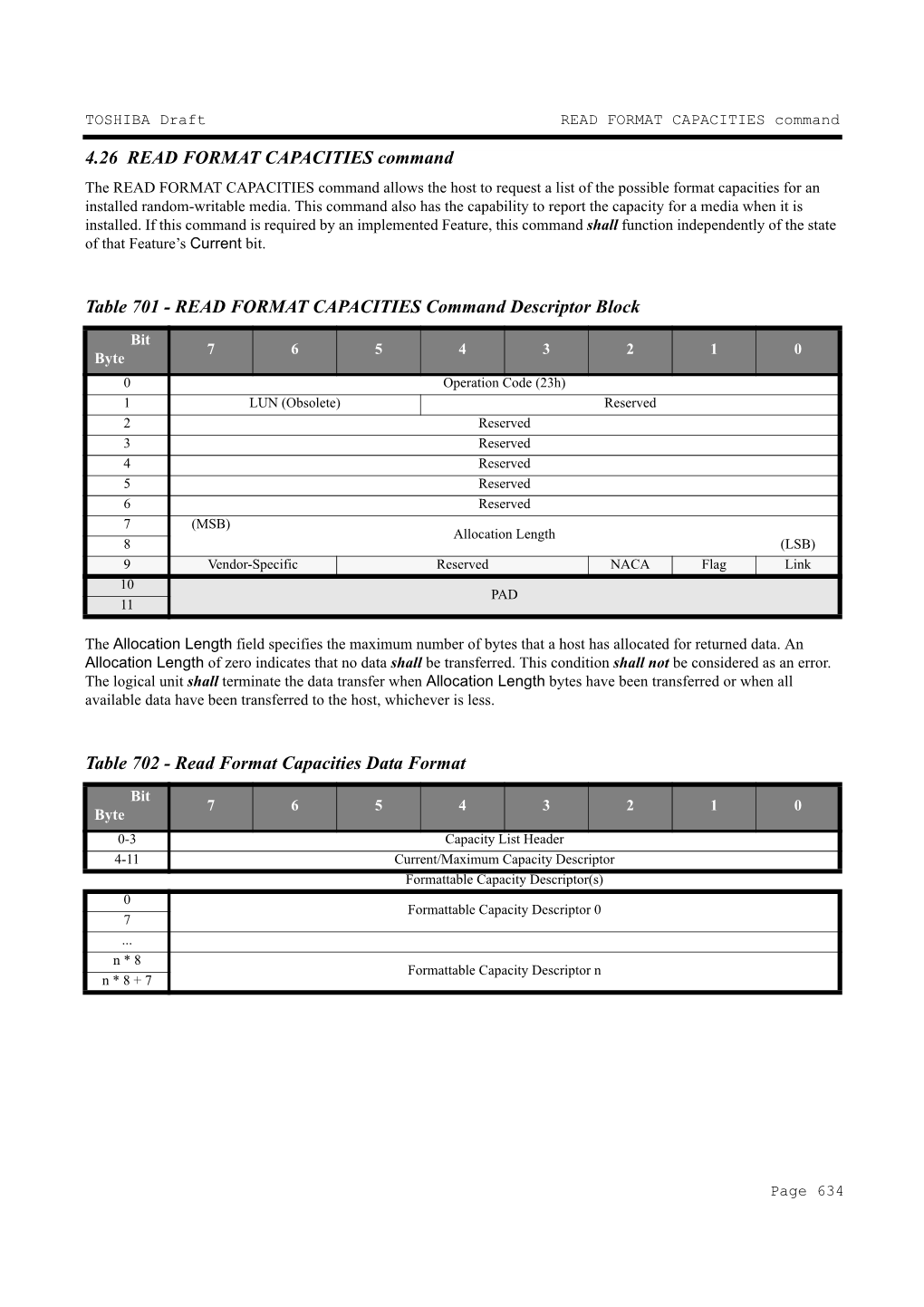 4.26 READ FORMAT CAPACITIES Command