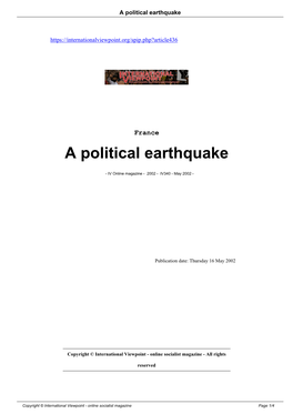 A Political Earthquake