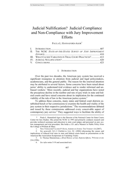 Judicial Nullification? Judicial Compliance and Non-Compliance with Jury Improvement Efforts