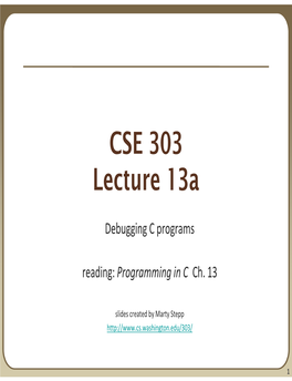 CSE 303 Lecture 13A