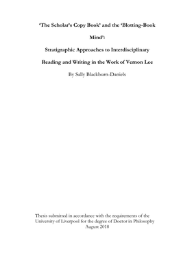 'Blotting-Book Mind': Stratigraphic Approaches to Interdisciplinary Reading And