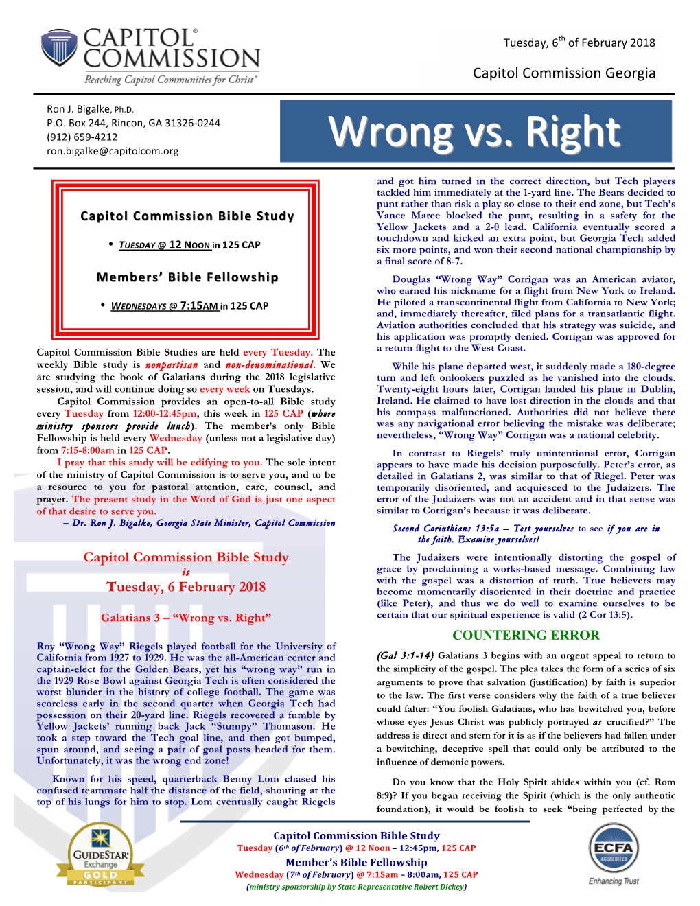 Wrong Vs. Right (Gal 3)