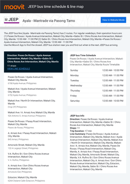 JEEP Bus Time Schedule & Line Route