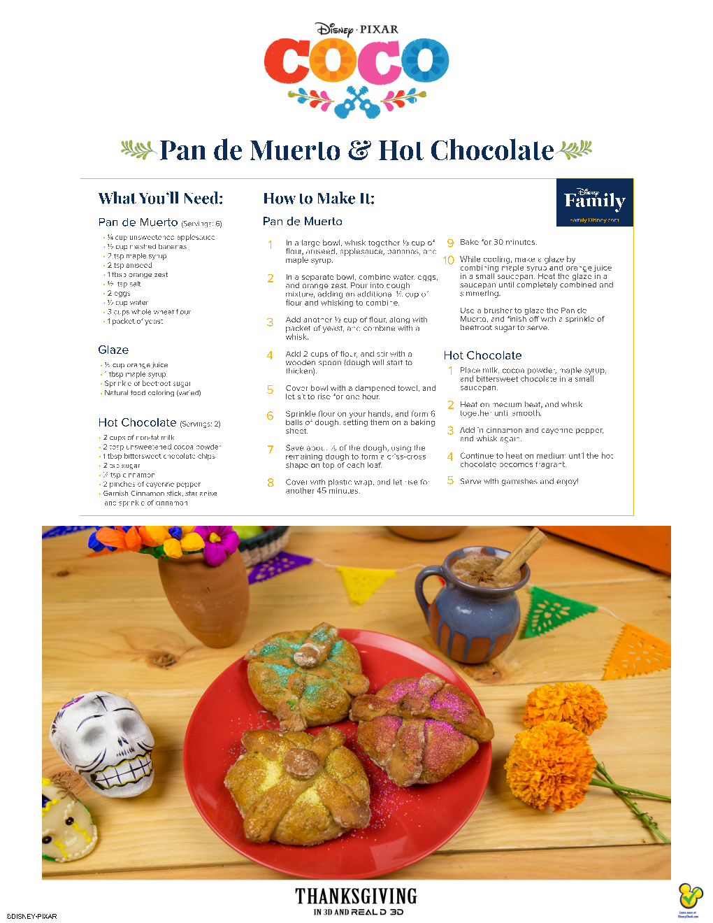 Coco Recipe – Pan De Muerto and Hot Chocolate