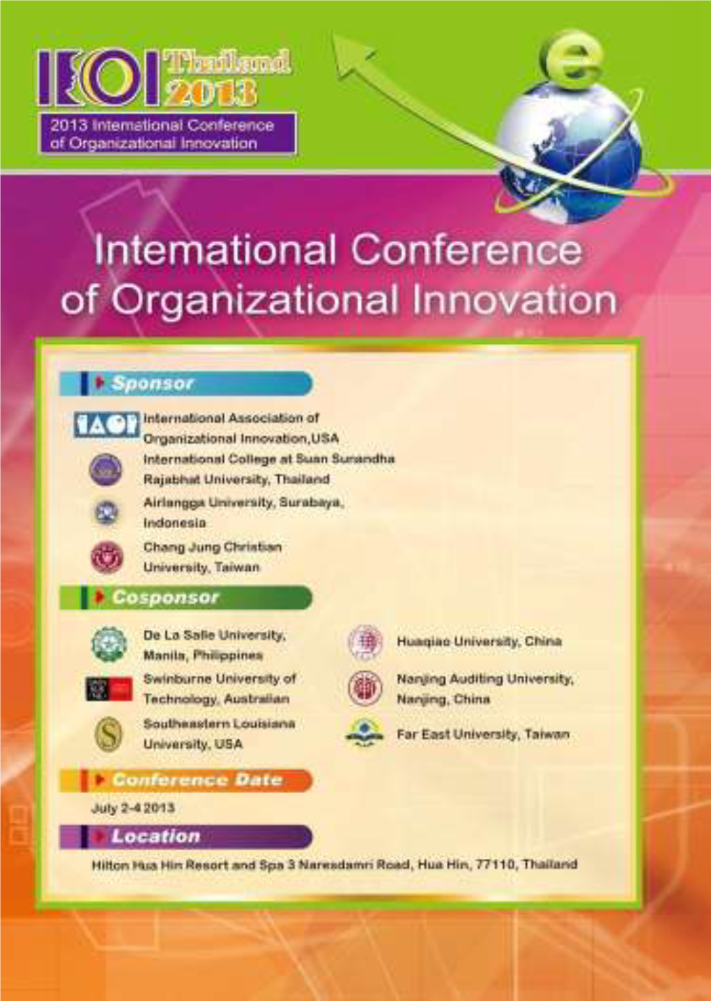 Proceedings of 2013 Icoi the International Conference on Organizational Innovation