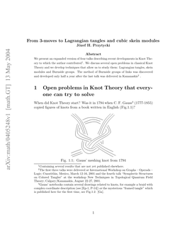 [Math.GT] 13 May 2004 Rm3mvst Arnintnlsadcbcsenmodules Skein Cubic and Tangles Lagrangian to 3-Moves from Spbihdhr O H Rttm,Sefg12 [Ga]