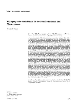 Phylogeny and Classification of the Melastomataceae and Memecylaceae