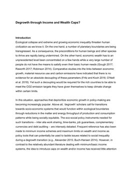 Degrowth Through Income and Wealth Caps?