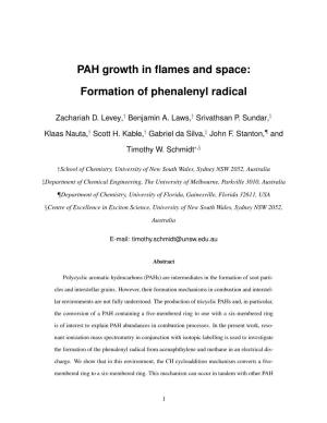 PAH Growth in Flames and Space: Formation of Phenalenyl Radical