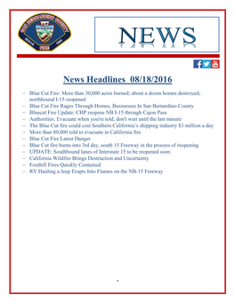 News Headlines 08/18/2016