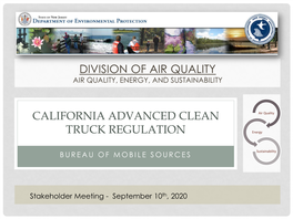 Division of Air Quality California Advanced Clean Truck Regulation