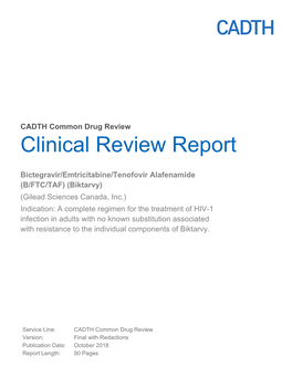 CDR Clinical Review Report for Biktarvy