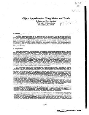 Object Apprehension Using Vision and Touch
