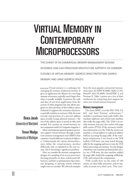 Virtual Memory in Contemporary Microprocessors