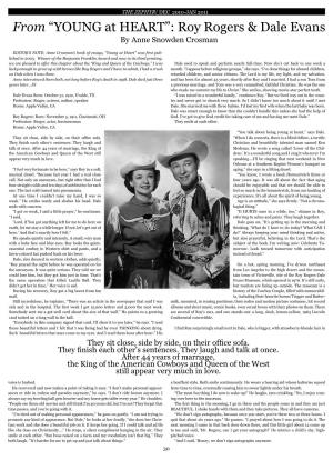 From “YOUNG at HEART”: Roy Rogers & Dale Evans