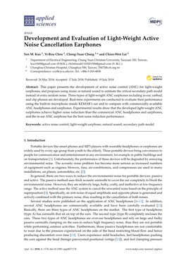 Development and Evaluation of Light-Weight Active Noise Cancellation Earphones