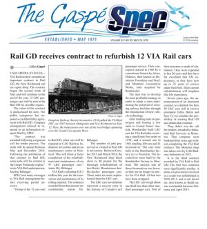 Rail GD Receives Contract to Refurbish 12 VIA Rail Cars
