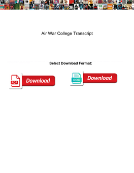 Air War College Transcript