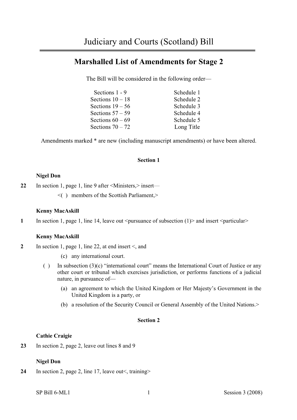 Judiciary and Courts (Scotland) Bill