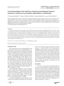 Current Knowledge of the South East Asian Large Branchiopod Crustacea (Anostraca, Notostraca, Laevicaudata, Spinicaudata, Cyclestherida)