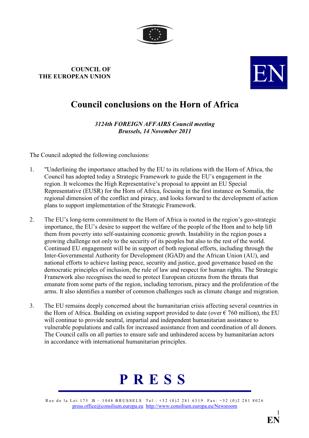 EN Council Conclusions on the Horn of Africa