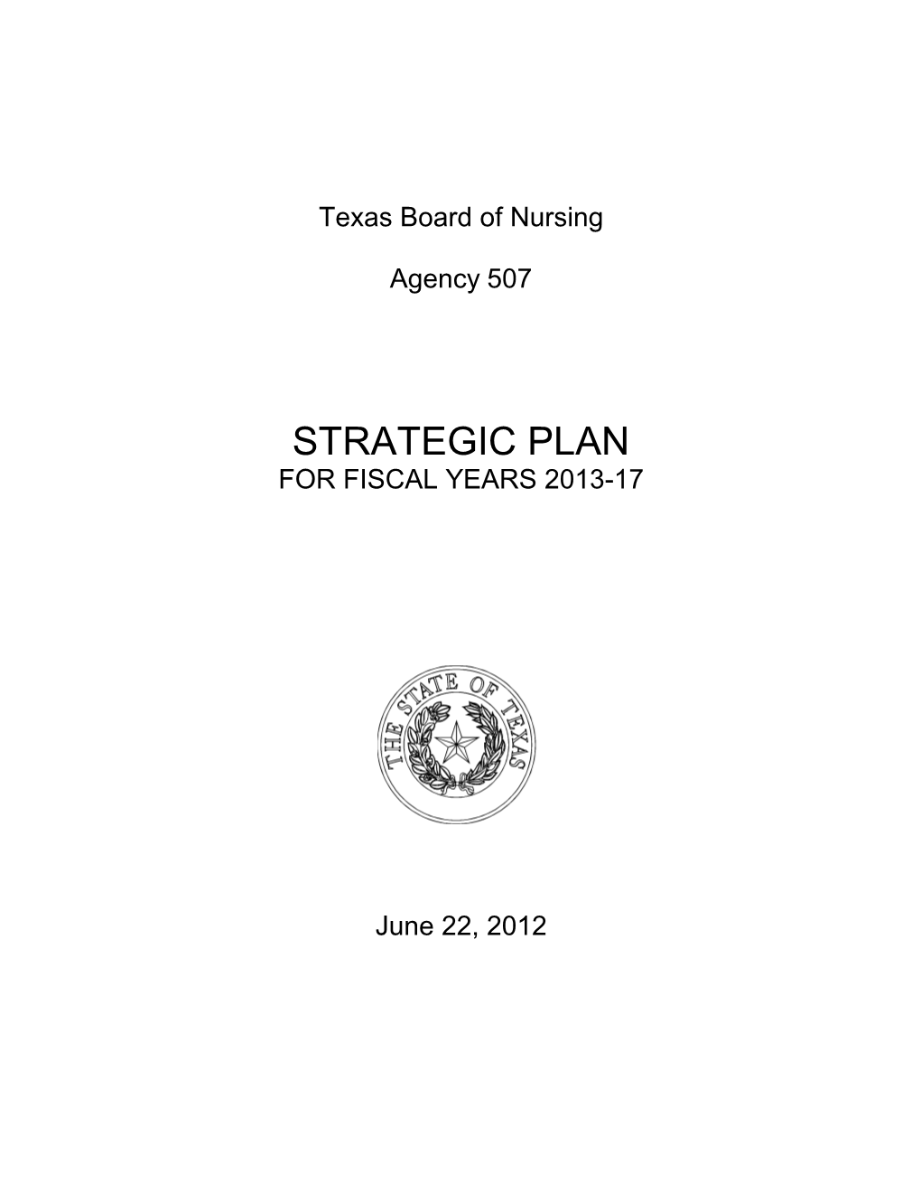 Strategic Plan for Fiscal Years 2013-17