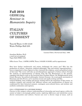 Gesm120g Cultures of Dissent Syllabus