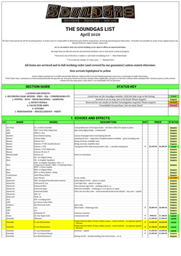 Soundgas Stock List