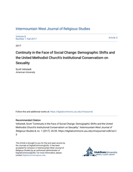 Continuity in the Face of Social Change: Demographic Shifts and the United Methodist Churchâ•Žs Institutional Conservatism O