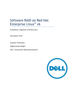 Software RAID on Red Hat Enterprise Linux V6