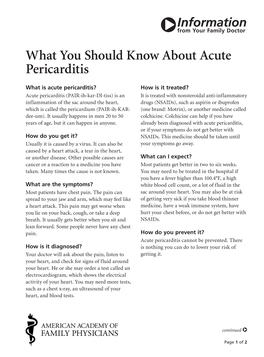 What You Should Know About Acute Pericarditis