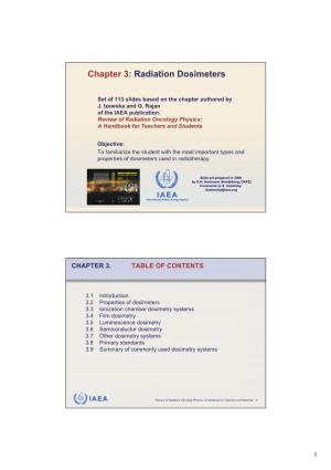 Chapter 3: Radiation Dosimeters