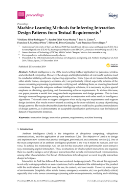 Machine Learning Methods for Inferring Interaction Design Patterns from Textual Requirements †