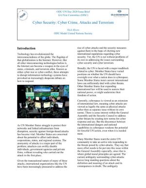 Cyber Security: Cyber Crime, Attacks and Terrorism