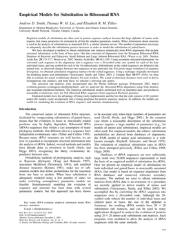 Empirical Models for Substitution in Ribosomal RNA