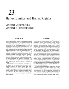 HV Chapter 23-Hallux Limitus and Hallux Rigidus