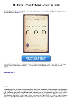 The Battle for God by Karen Armstrong Ebook