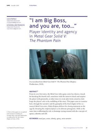 Metal Gear Solid V: the Phantom Pain