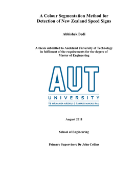 A Colour Segmentation Method for Detection of Based NZ Speed Signs