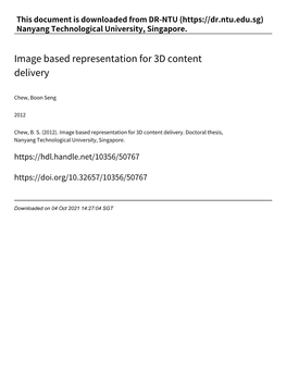 Image Based Representation for 3D Content Delivery