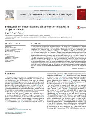 Degradation and Metabolite Formation of Estrogen Conjugates in an Agricultural Soil